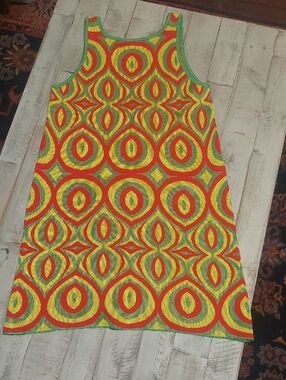 Zara Multicolor Sleeveless Knit Dress in Orange, Yellow & Green